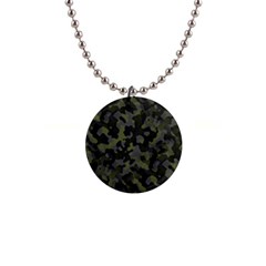 Camouflage Vert 1  Button Necklace by kcreatif