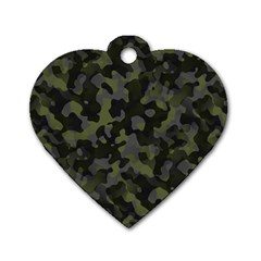 Camouflage Vert Dog Tag Heart (two Sides) by kcreatif
