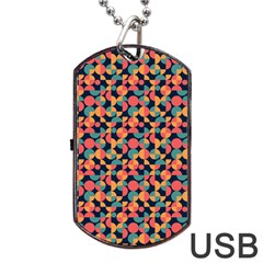 Beautiful Shapes Pattern Dog Tag Usb Flash (one Side) by designsbymallika