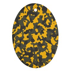 Camouflage Jaune/vert  Oval Ornament (two Sides)