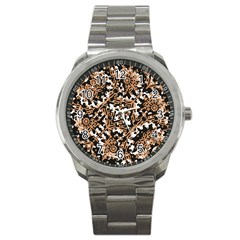 Modern Tribal Geometric Print Design Sport Metal Watch by dflcprintsclothing