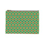 Green Floral Pattern Cosmetic Bag (Large) Front