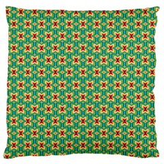 Green Floral Pattern Standard Flano Cushion Case (one Side) by designsbymallika