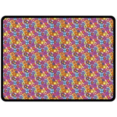 Groovy Floral Pattern Double Sided Fleece Blanket (large)  by designsbymallika