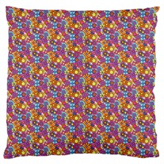 Groovy Floral Pattern Large Flano Cushion Case (One Side)