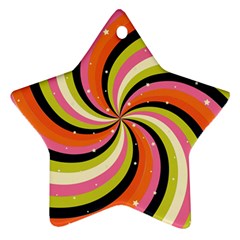Psychedelic Groovy Orange Ornament (star) by designsbymallika