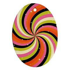 Psychedelic Groovy Orange Ornament (oval) by designsbymallika