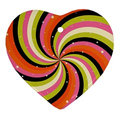 Psychedelic Groovy Orange Ornament (heart) by designsbymallika