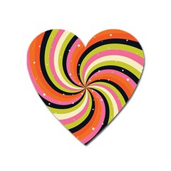 Psychedelic Groovy Orange Heart Magnet by designsbymallika