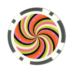 Psychedelic Groovy Orange Poker Chip Card Guard (10 Pack) by designsbymallika