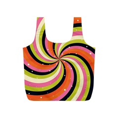 Psychedelic Groovy Orange Full Print Recycle Bag (s) by designsbymallika