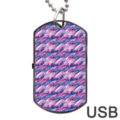 Pink Purple Shade Dog Tag Usb Flash (two Sides) by designsbymallika