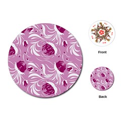 Folk Floral Pattern  Flowers Print  Playing Cards Single Design (round) by Eskimos