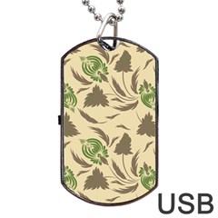 Folk Floral Pattern  Flowers Print  Dog Tag Usb Flash (one Side) by Eskimos