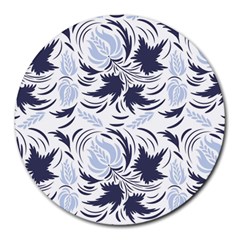 Folk Floral Pattern  Flowers Print  Round Mousepads by Eskimos