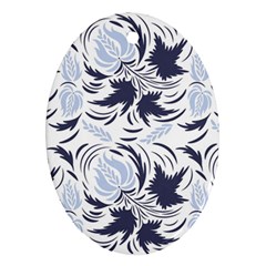 Folk Floral Pattern  Flowers Print  Ornament (oval) by Eskimos