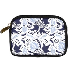 Folk Floral Pattern  Flowers Print  Digital Camera Leather Case by Eskimos