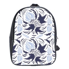 Folk Floral Pattern  Flowers Print  School Bag (large) by Eskimos