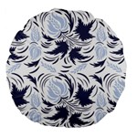 Folk floral pattern. Flowers print. Large 18  Premium Round Cushions Back