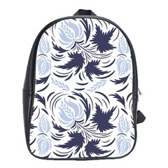 Folk Floral Pattern  Flowers Print  School Bag (xl) by Eskimos