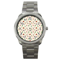 Vegetables Athletes Sport Metal Watch by SychEva