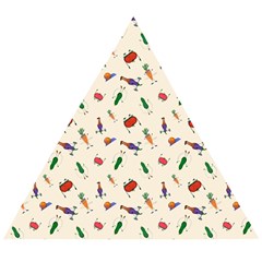 Vegetables Athletes Wooden Puzzle Triangle by SychEva