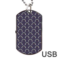 Pattern Arc En Ciel/nuages Dog Tag Usb Flash (one Side) by kcreatif