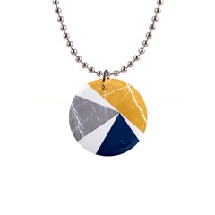 Pattern Abstrait Effet Bleu/jaune 1  Button Necklace by kcreatif