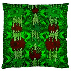 Forest Of Colors And Calm Flowers On Vines Large Flano Cushion Case (two Sides) by pepitasart