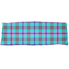 Tartan Mauve Purple Cyan Body Pillow Case (dakimakura) by oudeenpattern