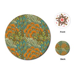 Orange Flowers Playing Cards Single Design (round) by goljakoff