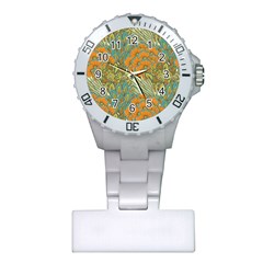 Orange Flowers Plastic Nurses Watch by goljakoff