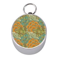 Orange Flowers Mini Silver Compasses by goljakoff