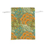 Orange flowers Lightweight Drawstring Pouch (L) Back