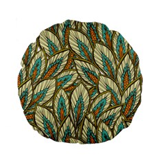 Green Leaves Standard 15  Premium Round Cushions by goljakoff