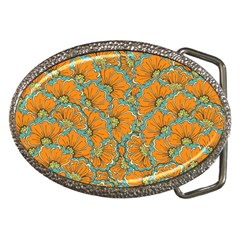 Orange Flowers Belt Buckles by goljakoff