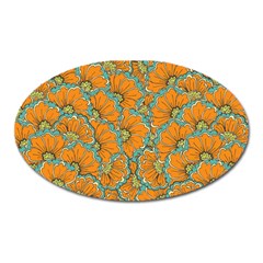 Orange Flowers Oval Magnet by goljakoff