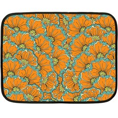 Orange Flowers Fleece Blanket (mini) by goljakoff