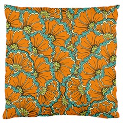 Orange Flowers Standard Flano Cushion Case (two Sides) by goljakoff