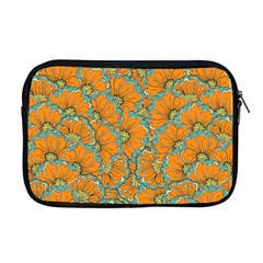 Orange Flowers Apple Macbook Pro 17  Zipper Case by goljakoff