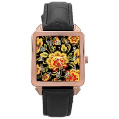 Hohloma Rose Gold Leather Watch  by goljakoff