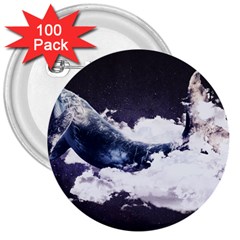 Blue Whale Dream 3  Buttons (100 Pack)  by goljakoff
