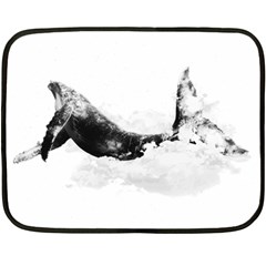 Blue Whale In Clouds Fleece Blanket (mini) by goljakoff