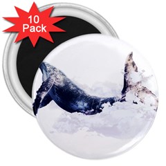 Blue Whale 3  Magnets (10 Pack)  by goljakoff