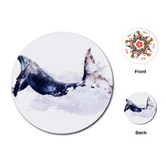 Blue Whale Playing Cards Single Design (round) by goljakoff