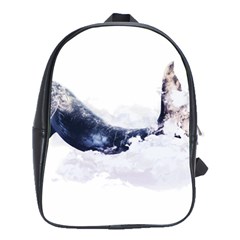 Blue Whale School Bag (large) by goljakoff