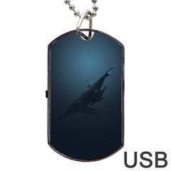 Whales Family Dog Tag Usb Flash (one Side) by goljakoff