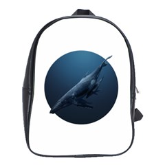 Blue Whales School Bag (large) by goljakoff