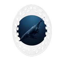 Blue Whales Ornament (oval Filigree) by goljakoff