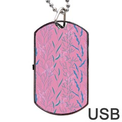 Undersea World  Plants And Starfish Dog Tag Usb Flash (one Side) by SychEva